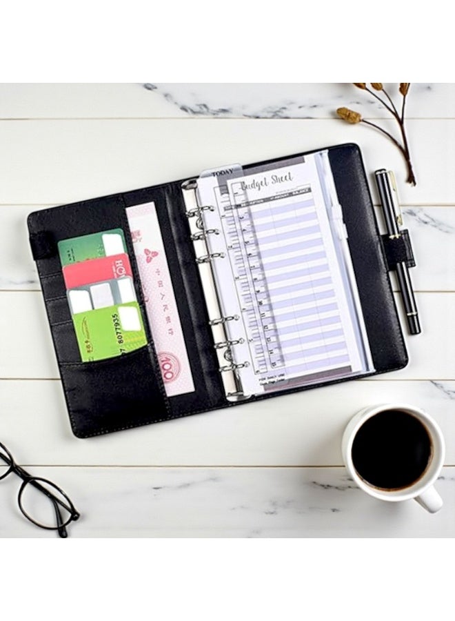 Faux leather wallet, money pouch, budget and notepad with card slots, cash and money compartment - A6 - Image 5